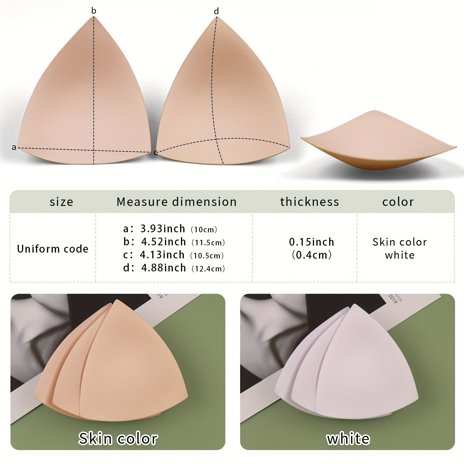 3 Pairs Bikini Bra Insert Pads Reusable Invisible Chest Enhancer