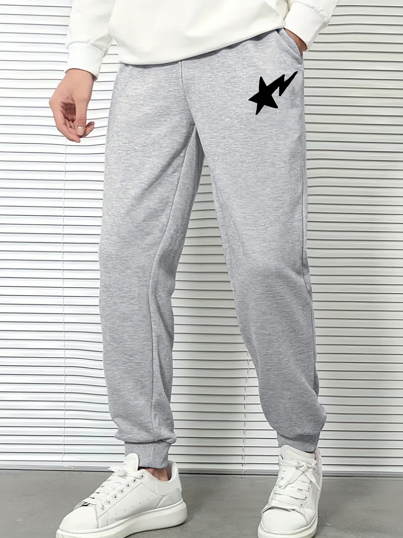 Men's Lightning Print Drawstring Sweatpants Elastic Waist Active Jogger Pants