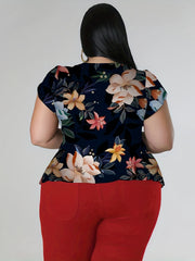 Graphic Print Cap Sleeve Top & Pants Set
