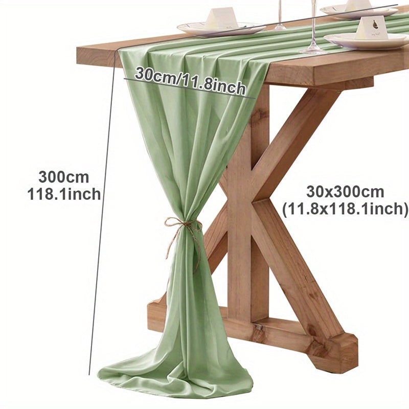 Boho Chiffon Table Runner for Wedding Reception