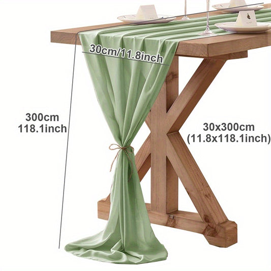 Boho Chiffon Table Runner for Wedding Reception