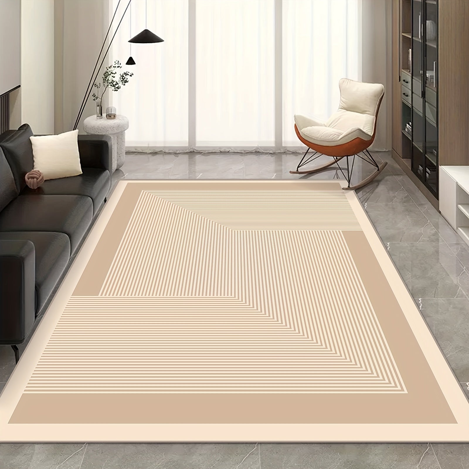 Modern Nordic Area Rug Non slip Geometric patterned Living Room Bedroom Mat