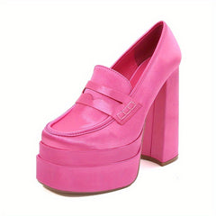 Women's Closed Toe Block Heel Pumps Comfy Slip On Platform Shoes