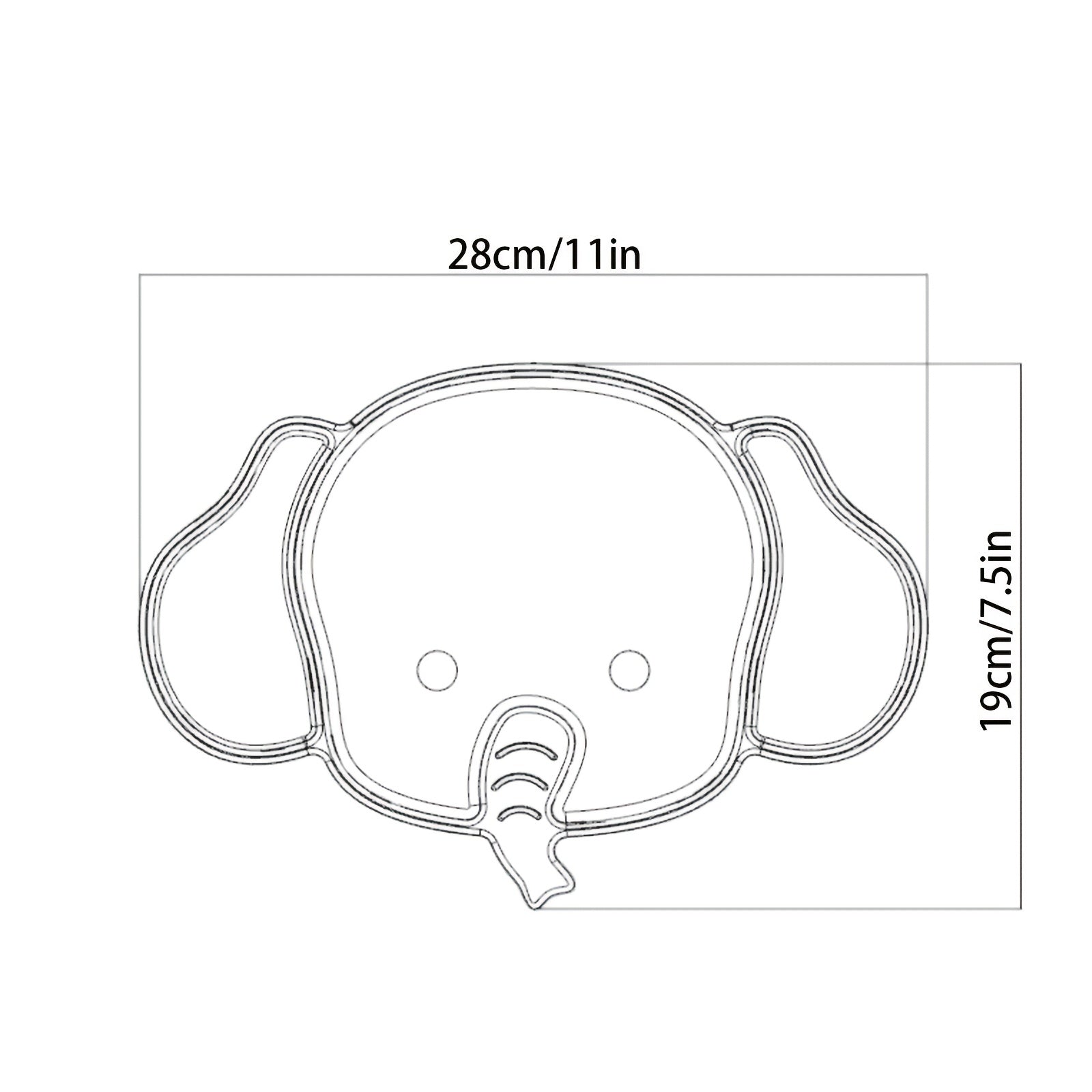 Baby Safe Silicone Elephant Plate for Meals & Snacks