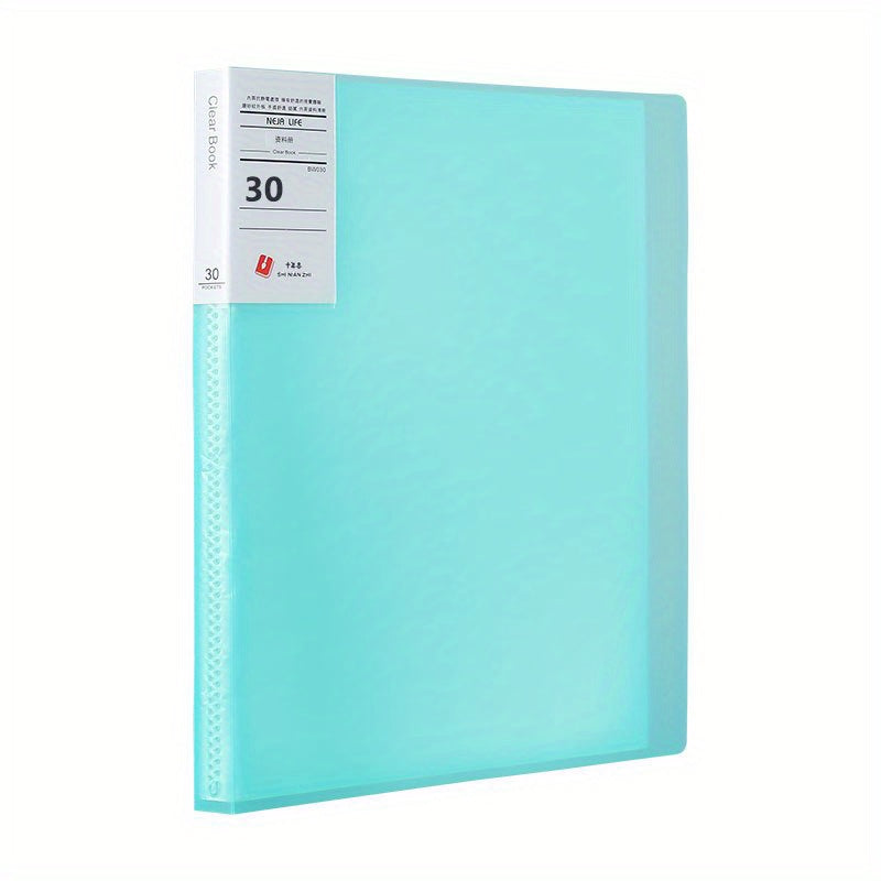 Green A4 Size Plastic Book Binder Folder with Translucent Cover Pocket
