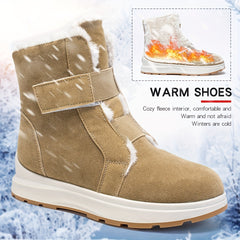 Faux Fur Lined Snow Boots Slip On Round Toe Flat Wear Resistance