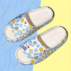 Women's Dolphin Print Cloud Slides Pillow Slippers