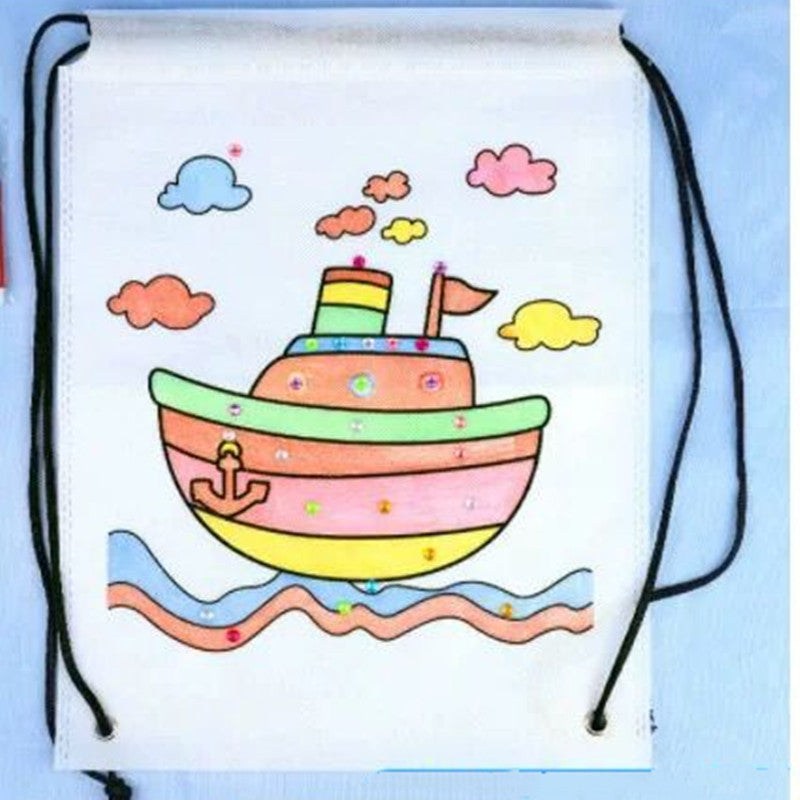 Graffiti Non-woven Backpack DIY Kids Environmental Bag