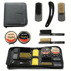 7PC Leather Shoe Polishing Kit with Brush and Wax