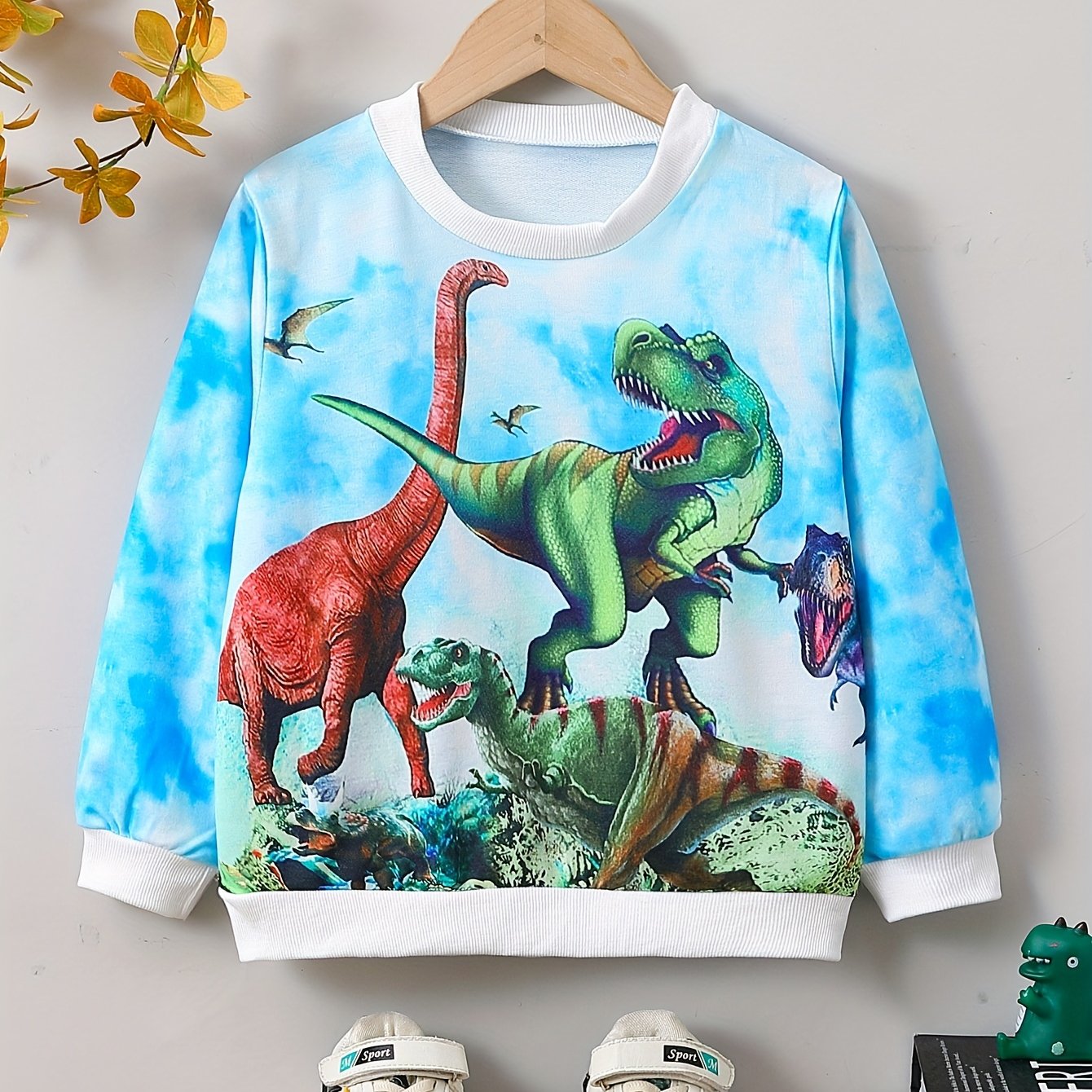 Boys 3D Print Pullover Sweatshirt Long Sleeve Crew Neck Tops