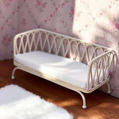 2pcs Metal Sofa w/ Cushion 1:12 Scale BJD Pretend Furniture Home Decor
