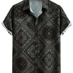 Paisley Print Men's Hawaiian Shirt for Summer Vacation