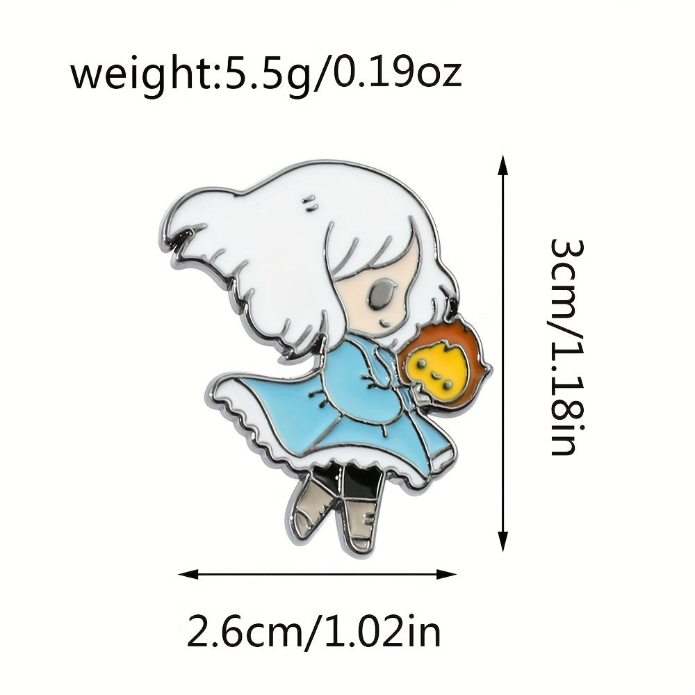 1pc 2pcs Girl Flame Enamel Brooch for Wallet Clothing