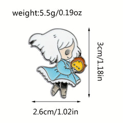 1pc 2pcs Girl Flame Enamel Brooch for Wallet Clothing
