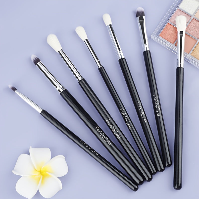 7pcs Eyeshadow Brush Eye Blender Kit Wooden Handle Vegan Makeup Tool