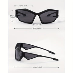 Vintage Polygon Square Sunglasses with Zipper Case