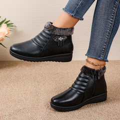 Women's Rhinestone Decor Thermal Snow Boots