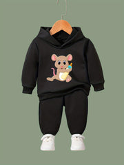 Baby Mouse Print 2pcs Girls Outfits Hoodies Jogger Pants Set