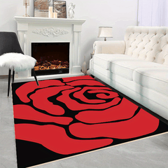 Modern Red Rose Pattern Large Area Carpet for Living Room Bedroom Study