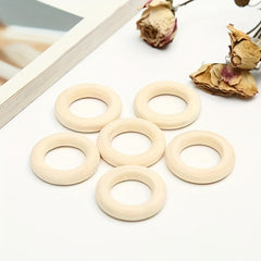 10pcs Wooden Circle Hanging Ring for Jewelry Bag Clothing Curtain