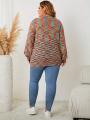 Heathered Lantern Sleeve V Neck Sweater