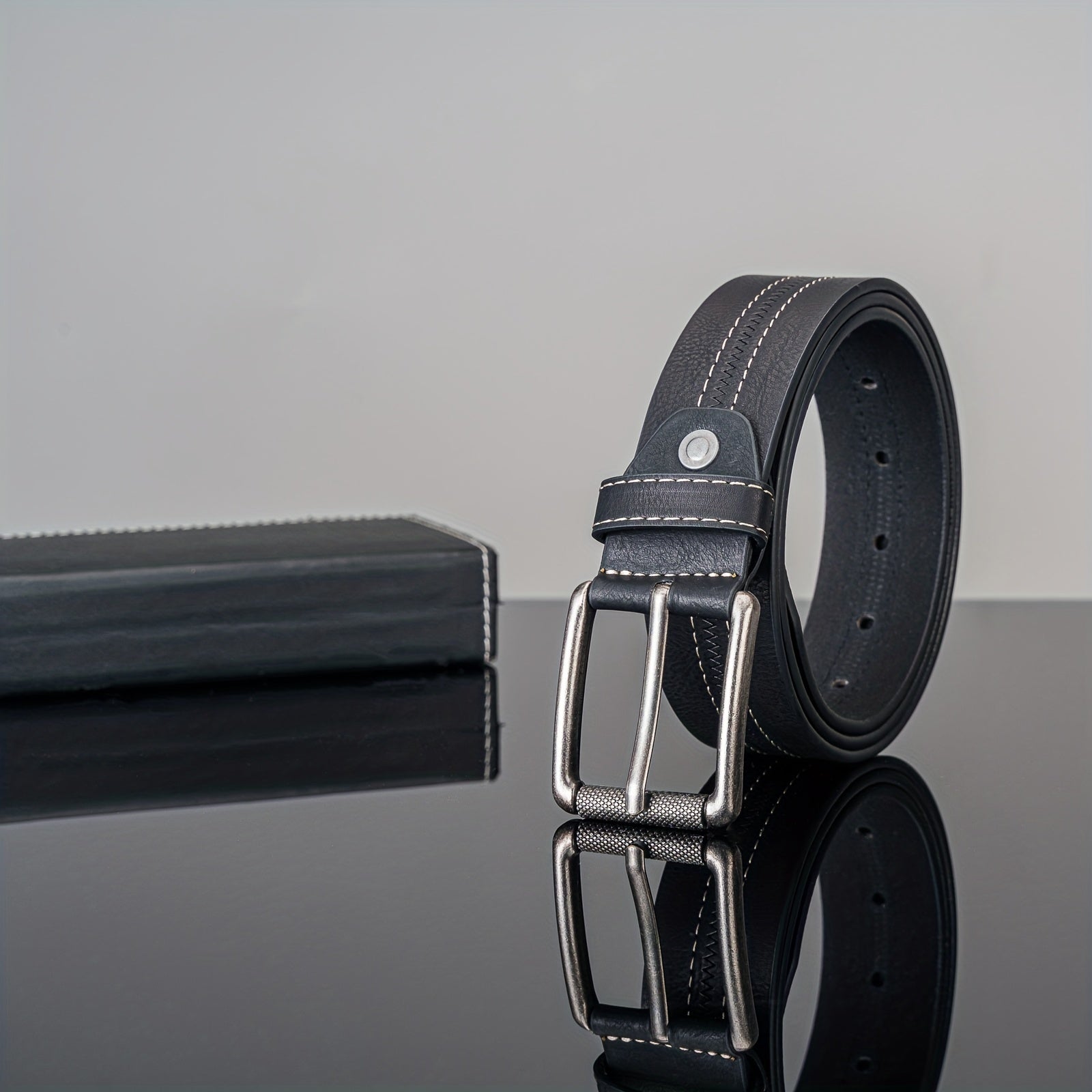 Men's Pin Buckle Belt PU Leather Waist Strap