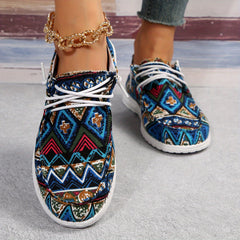 Ethnic Style Slip-On Boat Shoes for Women