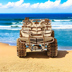 3D Wooden Mechanical Well Vintage Car & Beach Themed Motorcycle Puzzle Set
