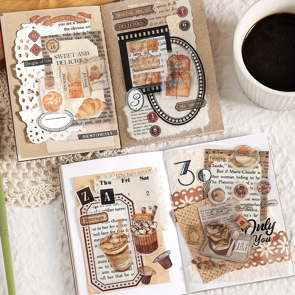3pcs Long Strip Stickers for Dessert Coffee Journal Material