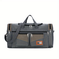 Large Capacity Duffel Bag with Double Zipper and Adjustable Shoulder Straps