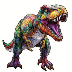 T-Rex Wooden Puzzle Animal Shaped Jigsaw Brain Exercise Artistic Decor