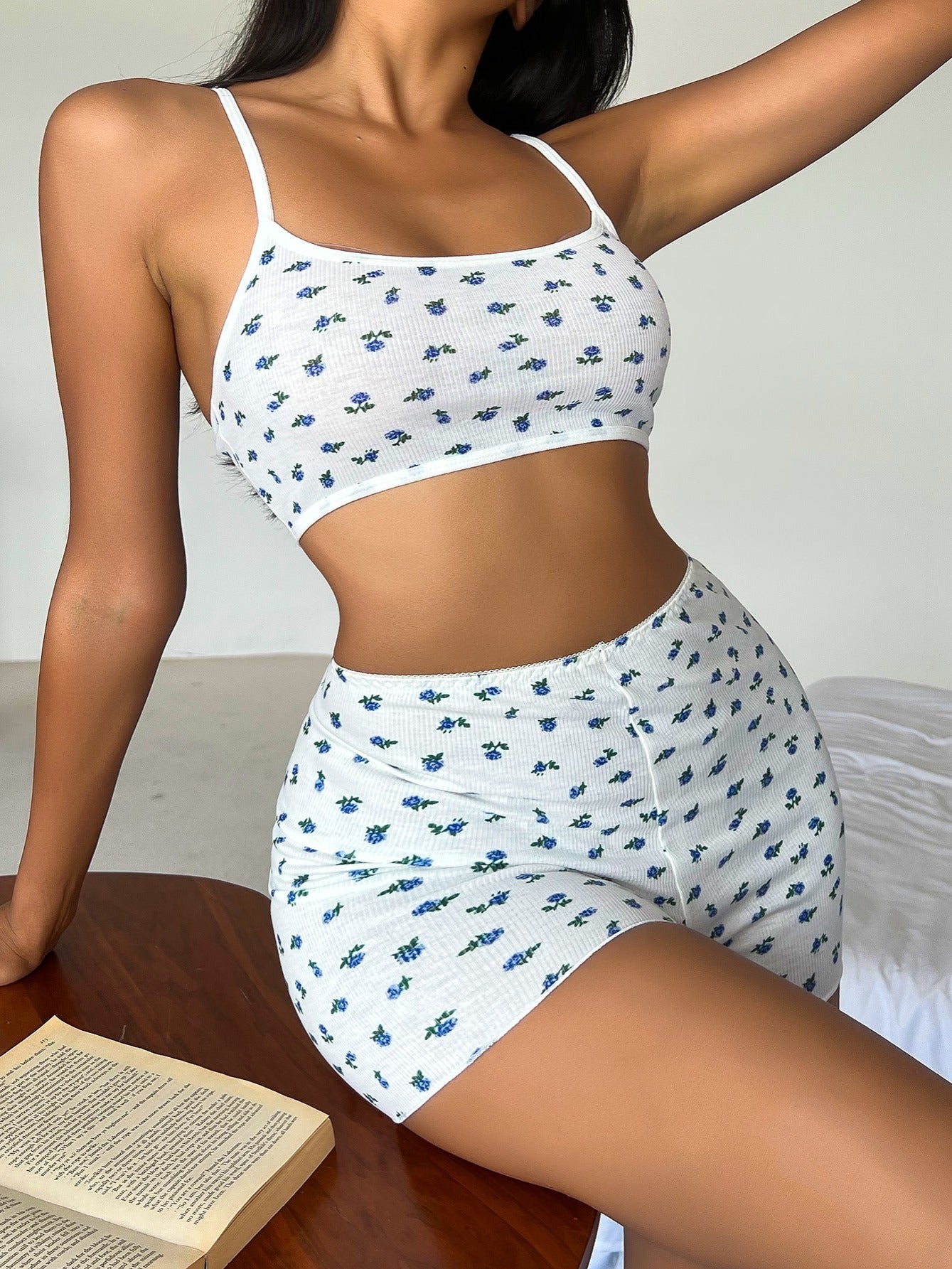 Floral Print Underwire Lingerie Set