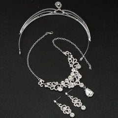 Rhinestone Headband Earrings Set Bridal Hair Accessories