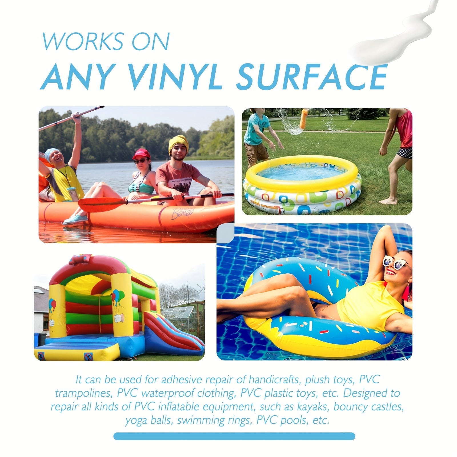 5pcs Pool Repair Kit Air Cushion Tent Transparent Adhesive Patch