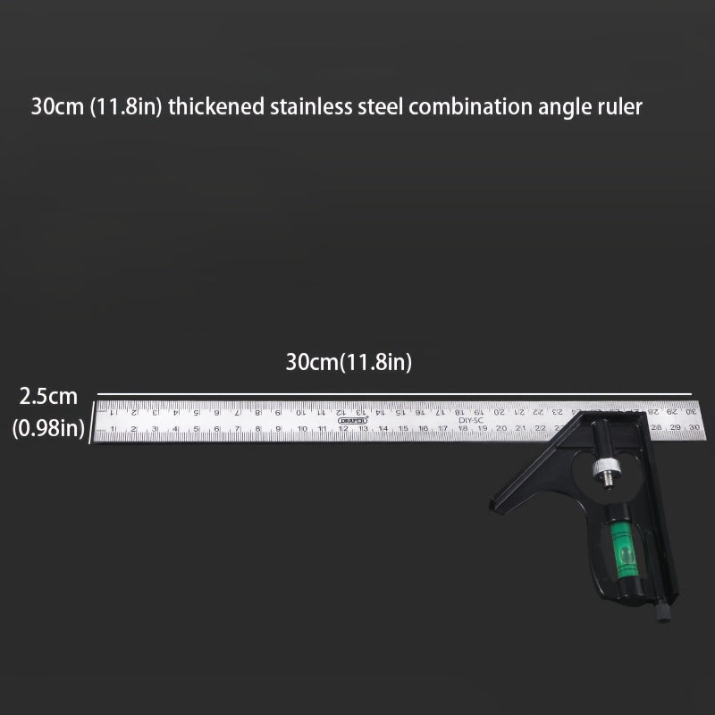 Stainless Steel Angle Ruler & Straight Edge Triangular Ruler