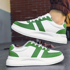 Men's Block Low Top Lace up Skate Shoes Outdoor Anti skid Platform Walking Shoes