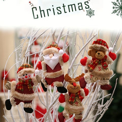 Christmas Ornaments Dancing Dolls Snowman Deer Bear Fabric Dolls