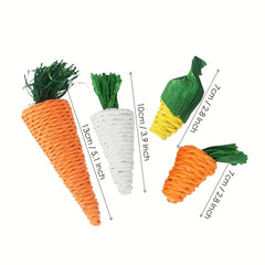 Woven Chew Toy for Hamsters and Rabbits with Carrot