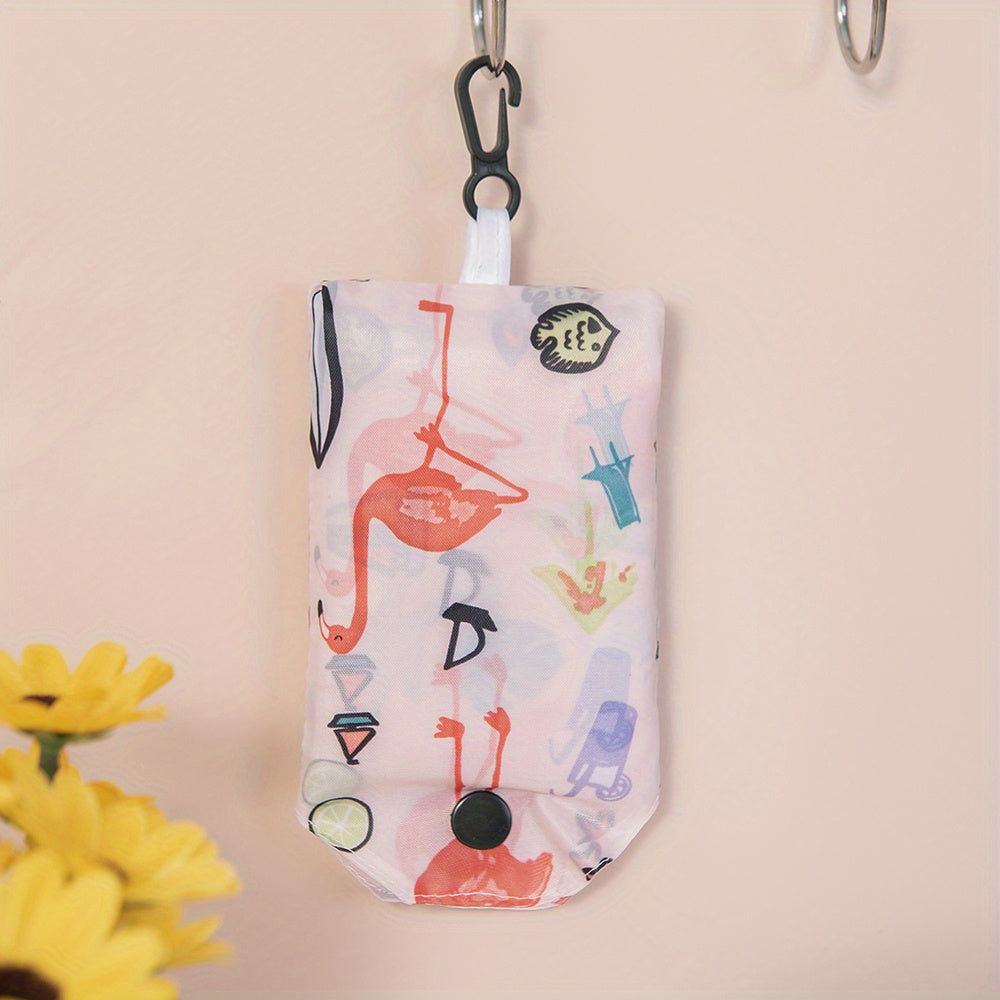 1pc Flamingo Reusable Grocery Bags Portable Folding Shopping