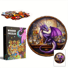 Magic Dragon Wooden Jigsaw Puzzle Creative Animal Shape Puzzle