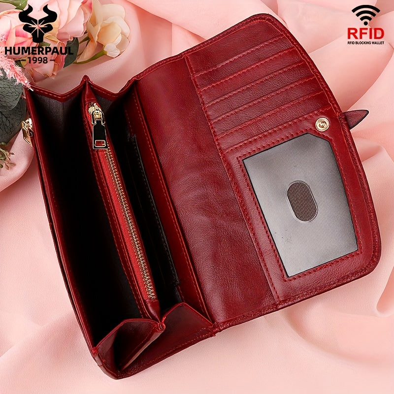Long Capacity Leather Handbag for Women and Men