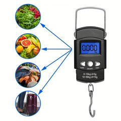 Portable Digital Fishing Scale 110lb LCD Display Lightweight Electronic Luggage