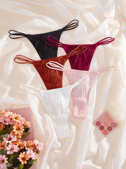 5pcs Cut Out Thongs Low Waist Panties Women's Lingerie