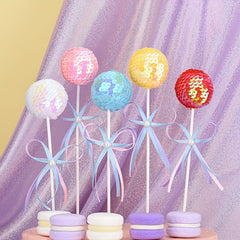 1pc Party Sequin Baking Balloons Cake Topper Happy Birthday Decorations
