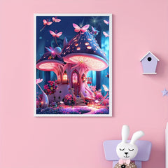 Fairy Mushroom House Canvas Painting Poster Prints Home Wall Decoration