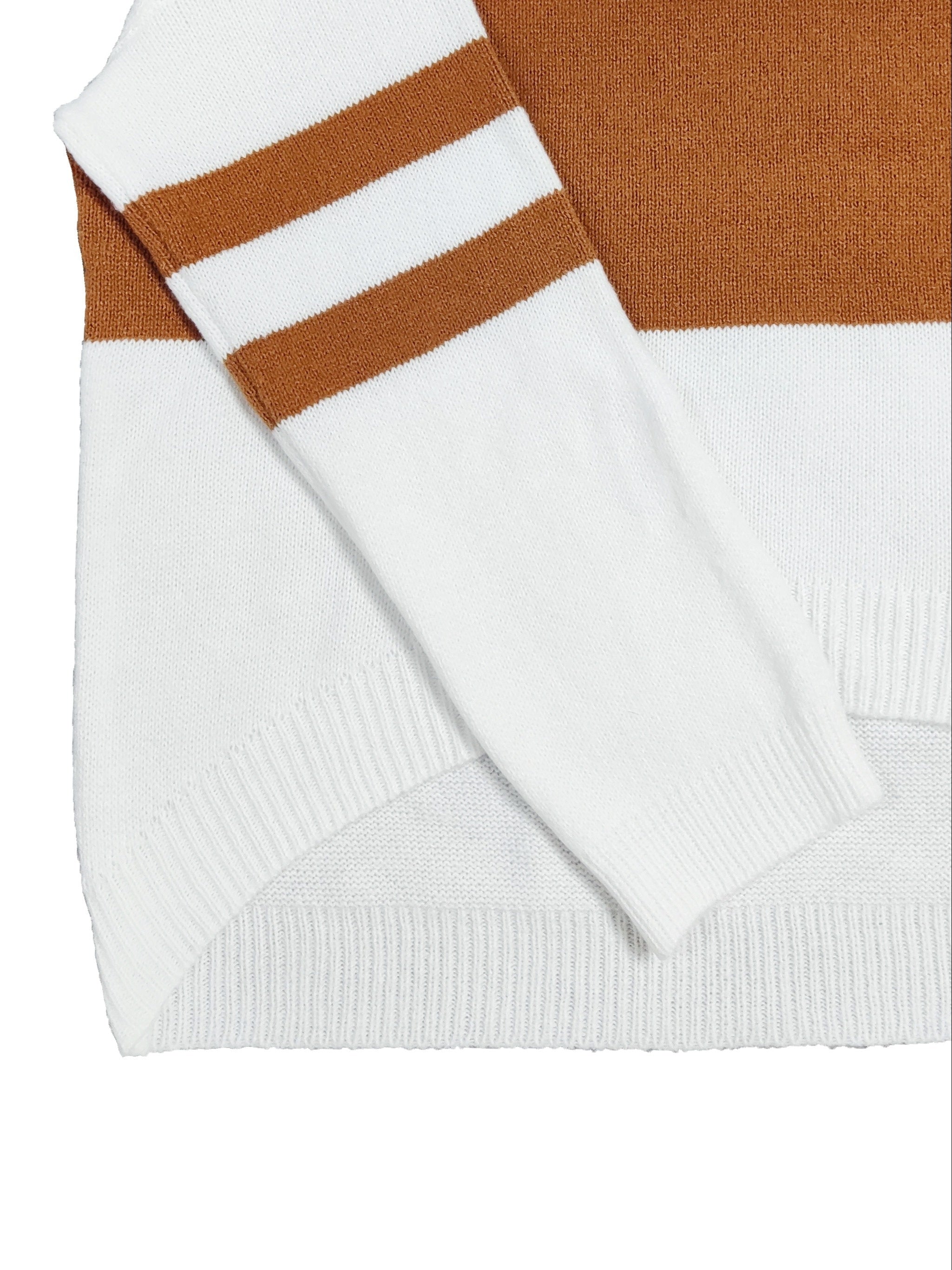 Colorblock Long Sleeve Round Neck Sweater