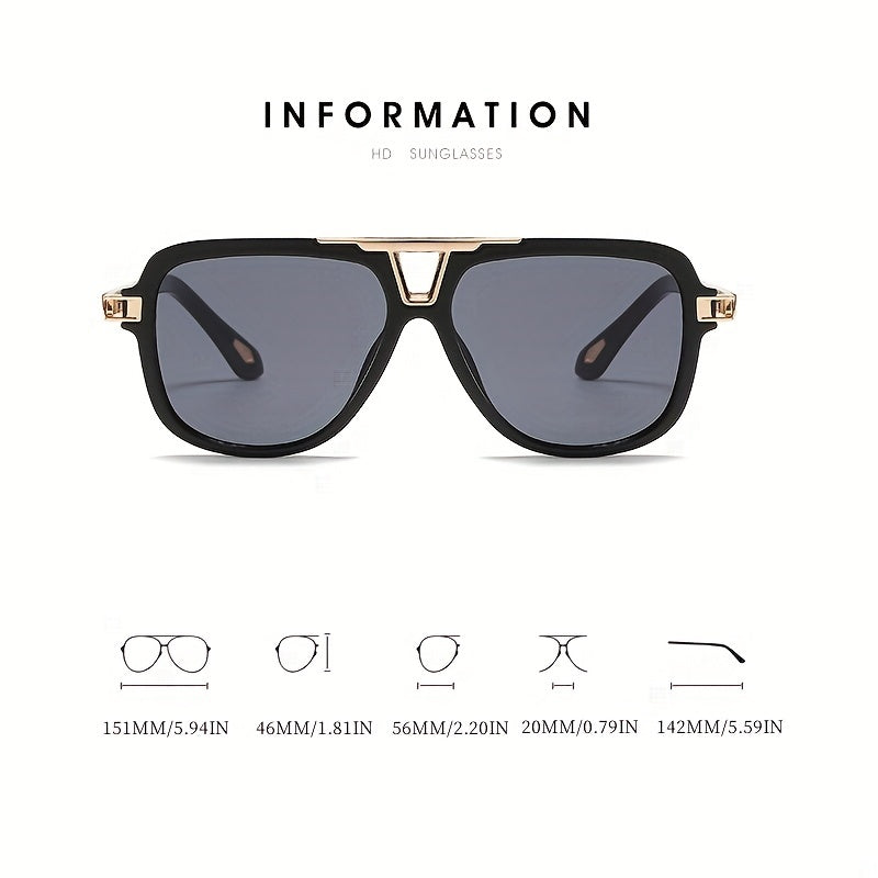 Men's Polarized Aviator Sunglasses UV400 Retro Oversized Square