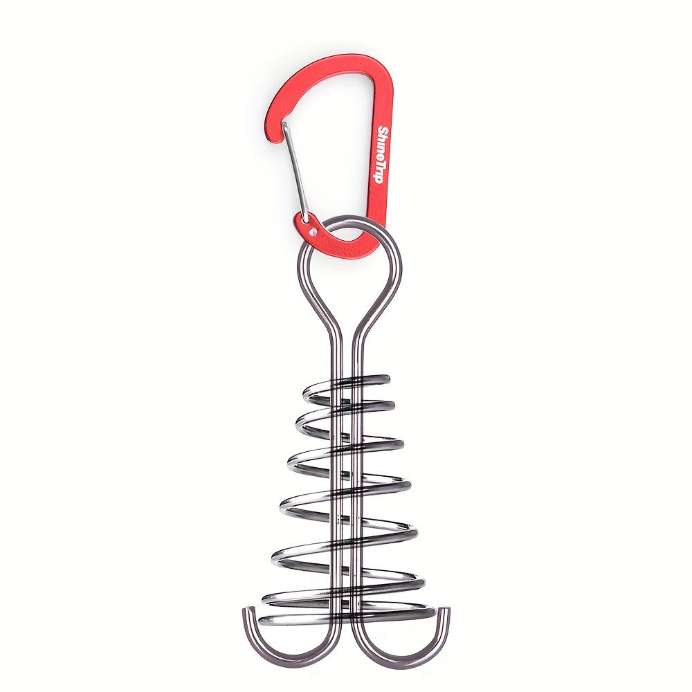 4pcs Stainless Steel Octopus Rope Buckles with Spiral Tent Pegs and Hooks