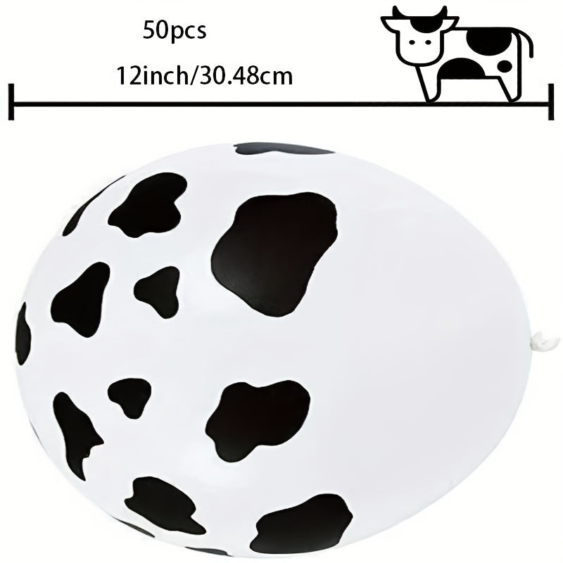 50 Cow Print Balloons 12 Inch for Cow Themed Party