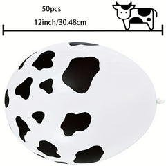50 Cow Print Balloons 12 Inch for Cow Themed Party